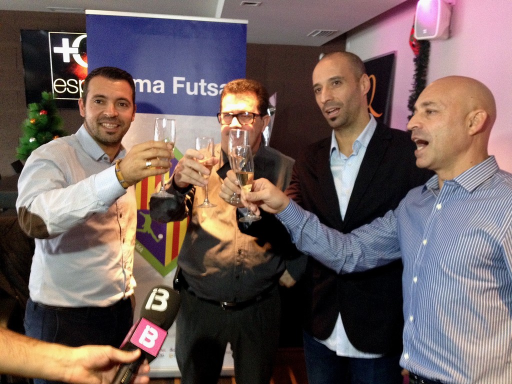 Tirado, Miquel Jaume, Vadillo y Juanito técnico del Palma Futsal 1 (Copiar)