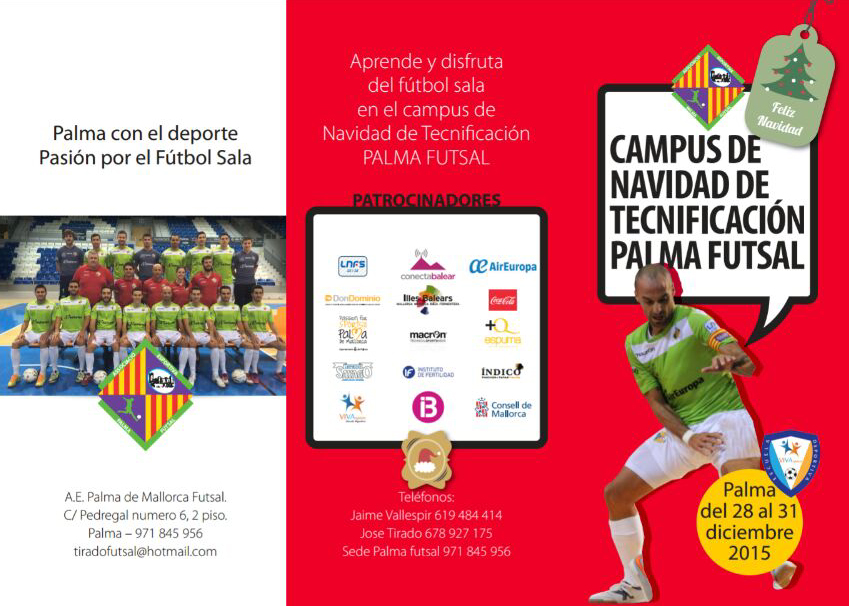 Tríptico del Campus de Navidad del Palma Futsal 1