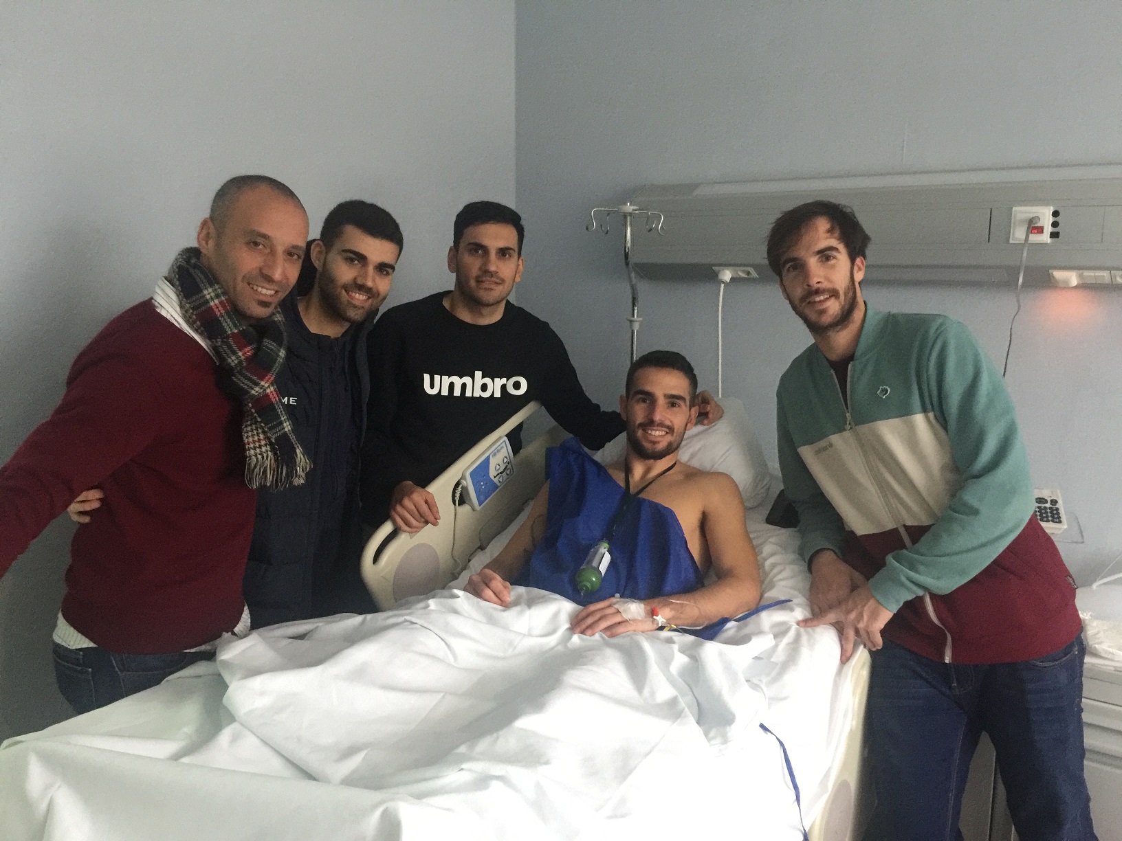 Vadillo, Pazos, Quintela y Barrón han visitado a Chicho en el Hospital QuirónSalud Palmaplanas 2